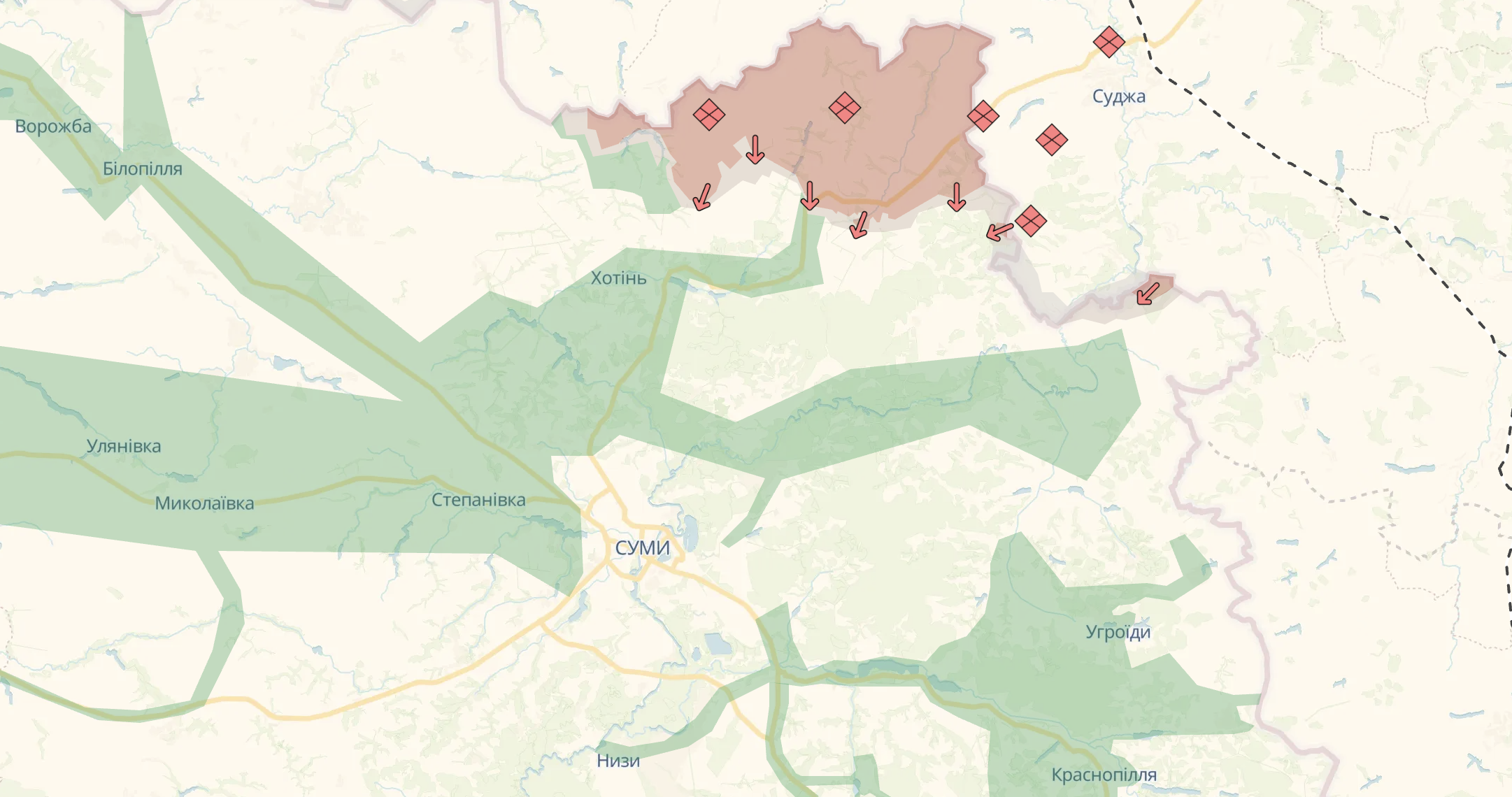 Орієнтовна карта бойових дій станом на 4 грудня о 23:22